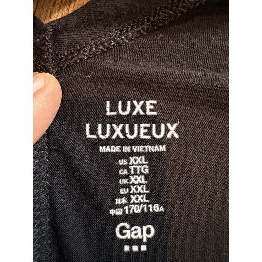 Gap Luxe Luxuex V-neck Shirt Blouse Long Sleeve Black XXL Plus Sift Comfy - Picture 3 of 4